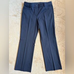 EUC, Loft Navy & Maroon Mini Plaid Checked Straight Trousers, Size 12, 31.5” IS